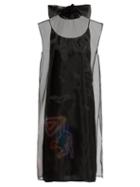 Matchesfashion.com Prada - Monkey Print Organza Dress - Womens - Black Multi