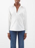 Toteme - Spread-collar Organic-cotton Shirt - Womens - White