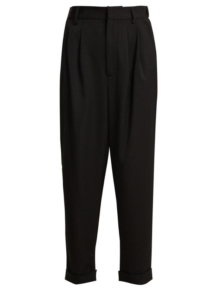 Mm6 Maison Margiela Straight-leg Turned-up Twill Trousers