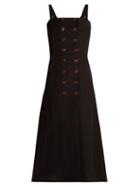 Matchesfashion.com Albus Lumen - Monica Linen Dress - Womens - Black