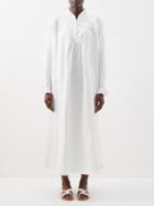 Les Vacances D'irina - Poeme Ruffled Cotton Maxi Dress - Womens - White