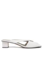 Matchesfashion.com Gray Matters - Loop Crossover Leather Mules - Womens - White