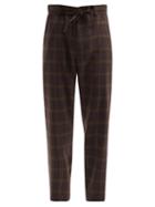 Matchesfashion.com Marni - Checked Wool-blend Straight-leg Trousers - Mens - Black Brown