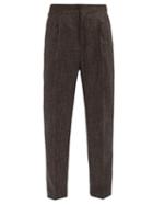 Matchesfashion.com Umit Benan B+ - High-rise Pleated Camel-hair Trousers - Mens - Dark Brown