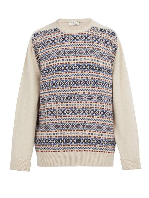 Matchesfashion.com Ditions M.r - Emmanuel Fair Isle Wool Sweater - Mens - Grey