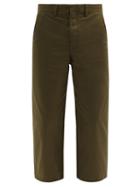 Matchesfashion.com Loewe - Cropped Cotton-twill Straight-leg Trousers - Mens - Green