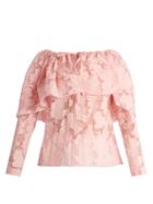 Matchesfashion.com Rosie Assoulin - The Very Hungry Caterpillar Floral Top - Womens - Light Pink