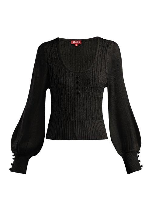 Matchesfashion.com Staud - Shelly Wool Blend Sweater - Womens - Black
