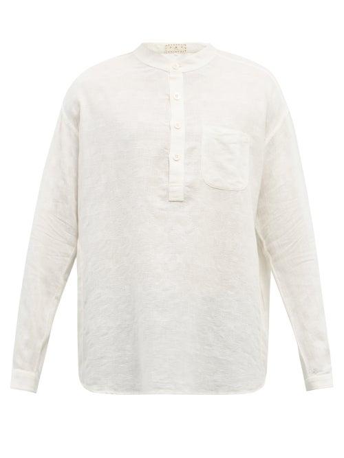 Mens Rtw Smr Days - Jondal Checked Cotton-blend Shirt - Mens - Cream