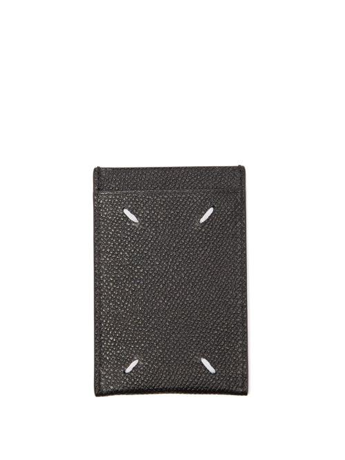 Matchesfashion.com Maison Margiela - Cut-out Grained-leather Cardholder - Mens - Black