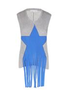Stella Mccartney Fringed Star-embellished Jersey Tank Top