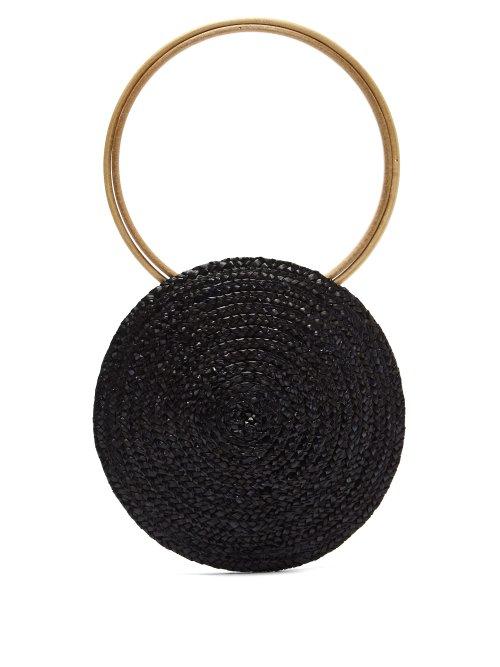 Matchesfashion.com Eliurpi - Circle Mini Woven Straw Bag - Womens - Black