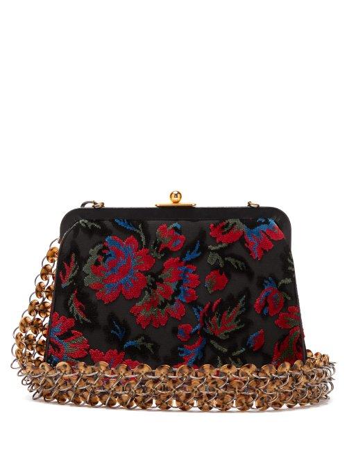 Matchesfashion.com Stefan Cooke - Floral Jacquard Embellished Cross Body Bag - Womens - Black Multi