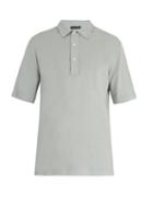 Matchesfashion.com Thom Sweeney - Short Sleeve Cotton Jersey Polo Shirt - Mens - Grey