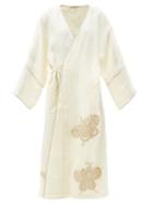 Matchesfashion.com Vita Kin - Kyoto Butterfly-embroidered Linen Wrap Dress - Womens - White Multi