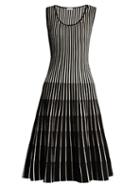 Tomas Maier Stripe-intarsia Sleeveless A-line Dress