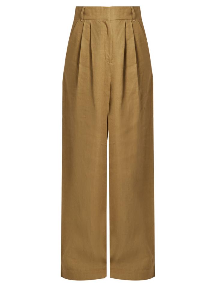 Tibi Wide-leg Linen Trousers