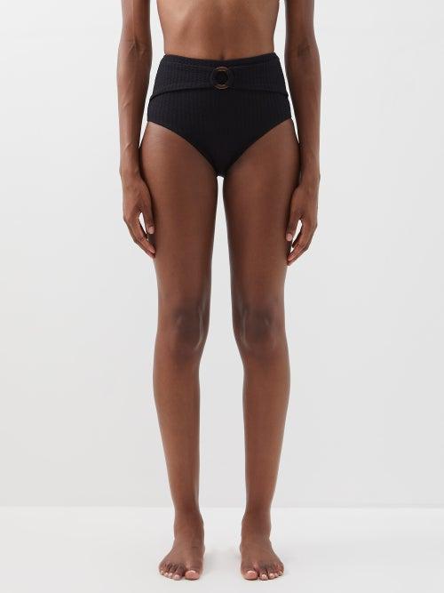 Boteh - Ra Pania High-rise Bikini Briefs - Womens - Black