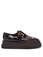Matchesfashion.com No. 21 - Raised Sole Monk Strap Leather Shoes - Womens - Leopard