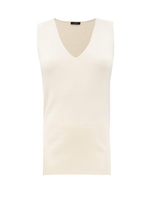 Matchesfashion.com Joseph - V-neck Jersey Tank Top - Womens - Ivory