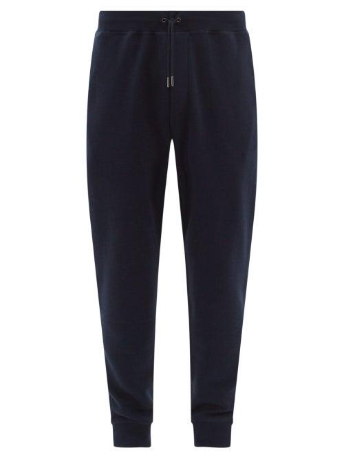 Matchesfashion.com Ralph Lauren Purple Label - Madison Cotton Jersey Track Pants - Mens - Navy