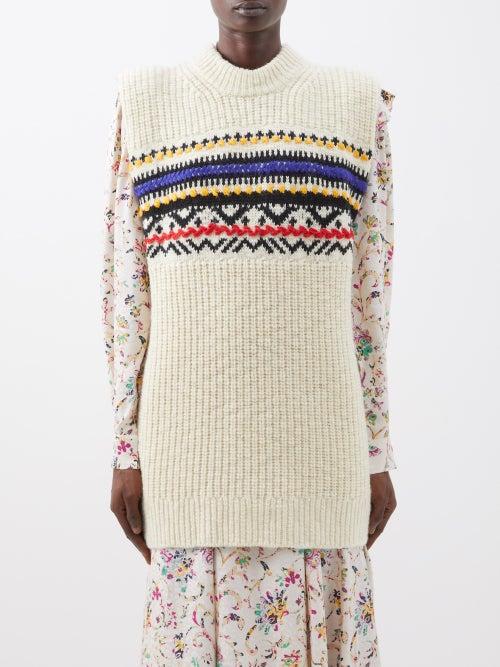 Isabel Marant Toile - Gresley Wool-blend Knitted Top - Womens - Ecru