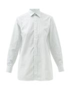 Charvet - Striped Cotton-poplin Shirt - Womens - Green Stripe