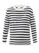 Matchesfashion.com Allude - Crystal-embellished Striped Wool-blend Sweater - Womens - Black Stripe