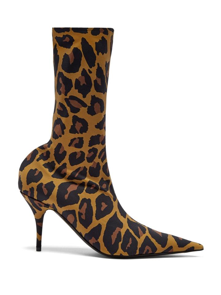 Balenciaga Knife Leopard-print Booties