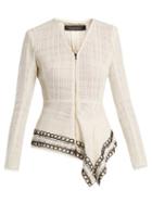 Matchesfashion.com Roland Mouret - Hayton Open Weave Cotton Jacket - Womens - White