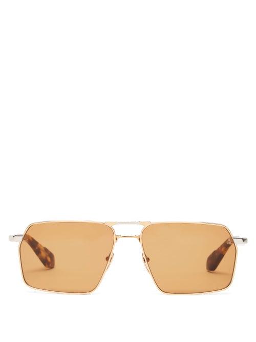 Matchesfashion.com Jacques Marie Mage - Gt Square Titanium Sunglasses - Mens - Silver