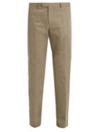 Gucci Bee-embroidered Slim-leg Stretch-cotton Trousers