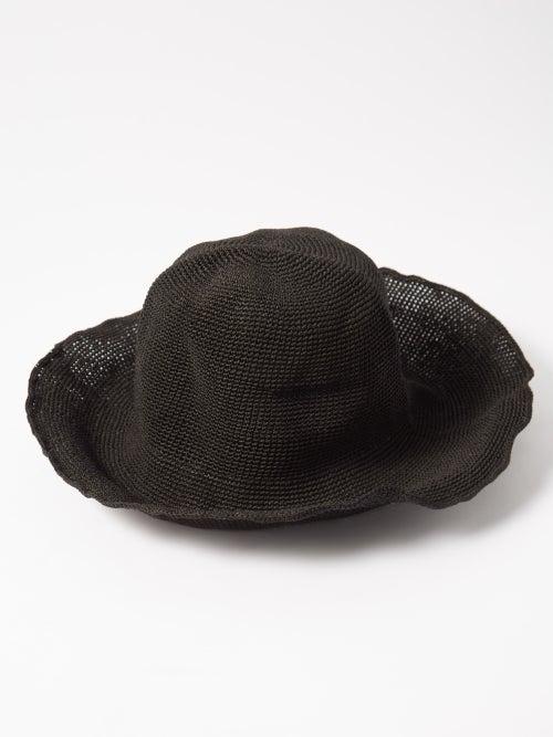 Toteme - Woven Paper-straw Hat - Womens - Black