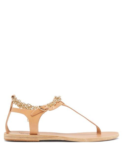 Matchesfashion.com Ancient Greek Sandals - Chrysso Ball Chain Leather Sandals - Womens - Tan