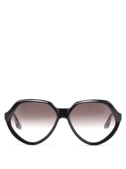 Ladies Accessories Victoria Beckham - Oversized Round Acetate Sunglasses - Womens - Black
