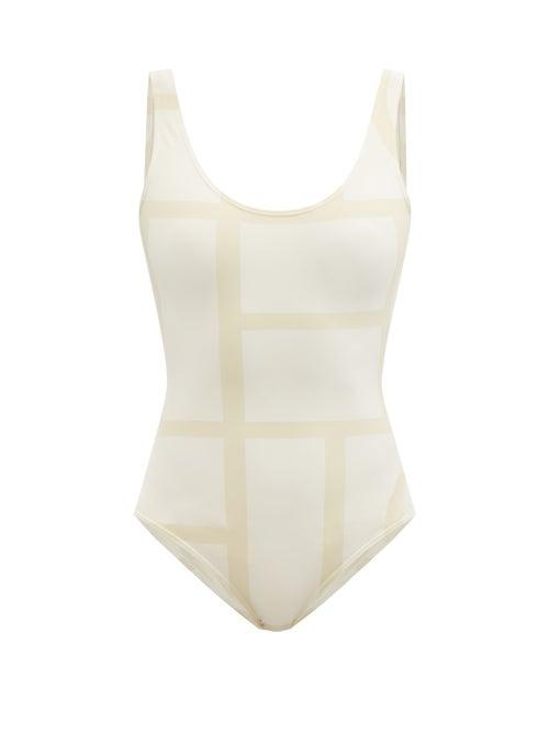Ladies Beachwear Totme - Positano Monogram-print Swimsuit - Womens - Ivory