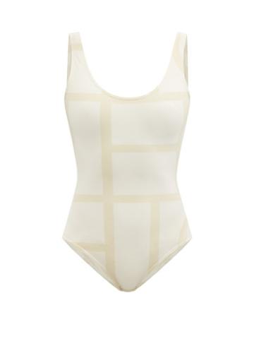 Ladies Beachwear Totme - Positano Monogram-print Swimsuit - Womens - Ivory