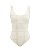 Ladies Beachwear Totme - Positano Monogram-print Swimsuit - Womens - Ivory