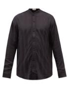 Smr Days - Tulum Jacquard-striped Bamboo-blend Twill Shirt - Mens - Black