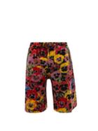 Loewe - Pansy-jacquard Leather-trim Fleece-jersey Shorts - Mens - Multi