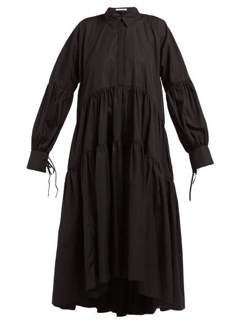 Matchesfashion.com Cecilie Bahnsen - Cleo Cotton Poplin Maxi Shirtdress - Womens - Black