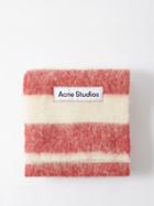 Acne Studios - Vally Breton-stripe Alpaca-blend Scarf - Womens - Red Multi