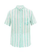 Matchesfashion.com Onia - Jack Striped Slubbed Linen Poplin Shirt - Mens - Green White
