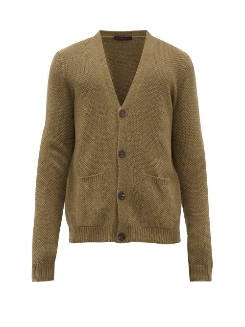 Matchesfashion.com The Gigi - Justin Alpaca And Merino Wool Blend Cardigan - Mens - Green