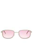 Matchesfashion.com Blyszak - Iii Square Frame Metal Sunglasses - Mens - Silver