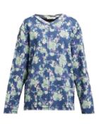Matchesfashion.com Craig Green - Floral Print V Neck Striped Jacquard Sweatshirt - Womens - Blue Multi