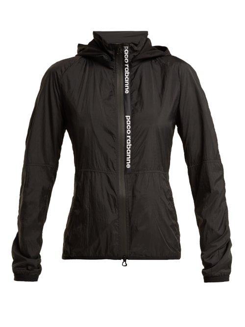 Matchesfashion.com Paco Rabanne - Nylon Hooded Logo Jacket - Womens - Black