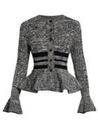Alexander Mcqueen Peplum-hem Wool And Silk-blend Cardigan