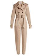 Wanda Nylon Double-breasted Belted Jumpsuit