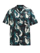 Mens Basics Desmond & Dempsey - Sifaka Lemur-print Cotton-poplin Pyjama Shirt - Mens - Black Multi